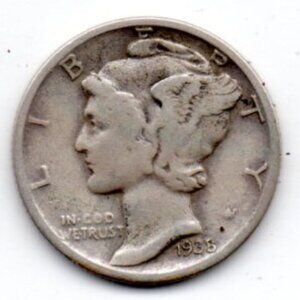 RARE- Estate Find -1936 S Mercury Dime - 90% Silver - uncommon.